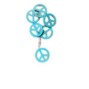 NWT Angela’s Designs handmade peace sign bead bracelet with dangling peace sign